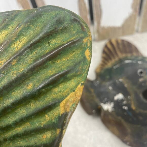 Chalk Art? Fish Set of 3 Wall Art Artisan Spirit Mexico 6”-8” Green Brown Yellow - Picture 11 of 12